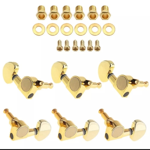 FarBoat 3L3R Gold Acoustic Electric Guitar Tuning Pegs Sealed Keys New - Picture 3 of 5